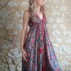 robe soie indienne dos-nu bohème hippie