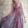 robe soie indienne dos-nu bohème hippie
