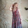 robe soie indienne dos-nu bohème hippie