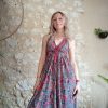 robe soie indienne dos-nu bohème hippie