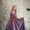 robe soie indienne dos-nu bohème hippie