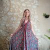 robe soie indienne dos-nu bohème hippie