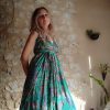 robe longue soie dos-nu indienne plage