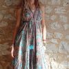 robe longue dos-nu soie hippie bohème indienne
