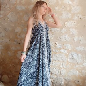 robe dos-nu été soie indienne hippie bohème