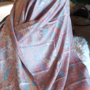 étole écharpe en soie et laine d'Inde réversible wide wild heart