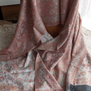 étole écharpe en soie et laine d'Inde réversible wide wild heart