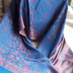 étole écharpe en soie et laine d'Inde réversible wide wild heart