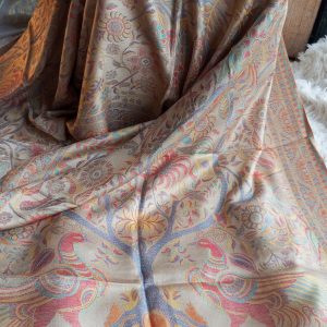 étole écharpe en soie et laine d'Inde réversible wide wild heart