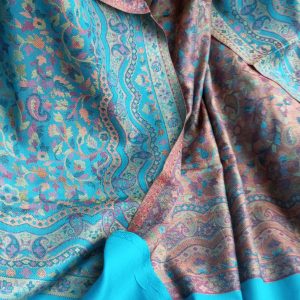 étole écharpe en soie et laine d'Inde réversible wide wild heart