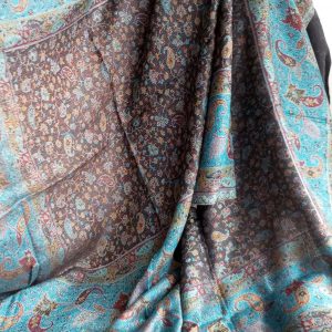 étole écharpe en soie et laine d'Inde réversible wide wild heart