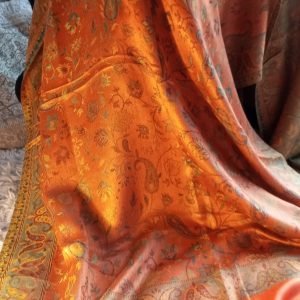 étole écharpe en soie et laine d'Inde réversible wide wild heart