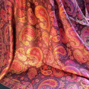 étole écharpe en soie et laine d'Inde réversible wide wild heart