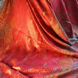 étole écharpe en soie et laine d'Inde réversible wide wild heart