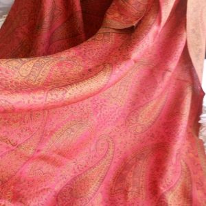 étole écharpe en soie et laine d'Inde réversible wide wild heart